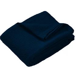 Ccbkt-tw-nvy All Season Ring Spun Cotton Blanket, Navy - Twin Size