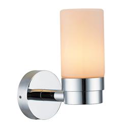 Afina L-100 Single Led Contemporay Bathroom Lighting Glass Sconce - Polished Chrome