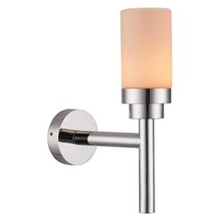 Afina L-101 Single Led Bathroom Lighting Tapered Glass Sconce - Polished Chrome