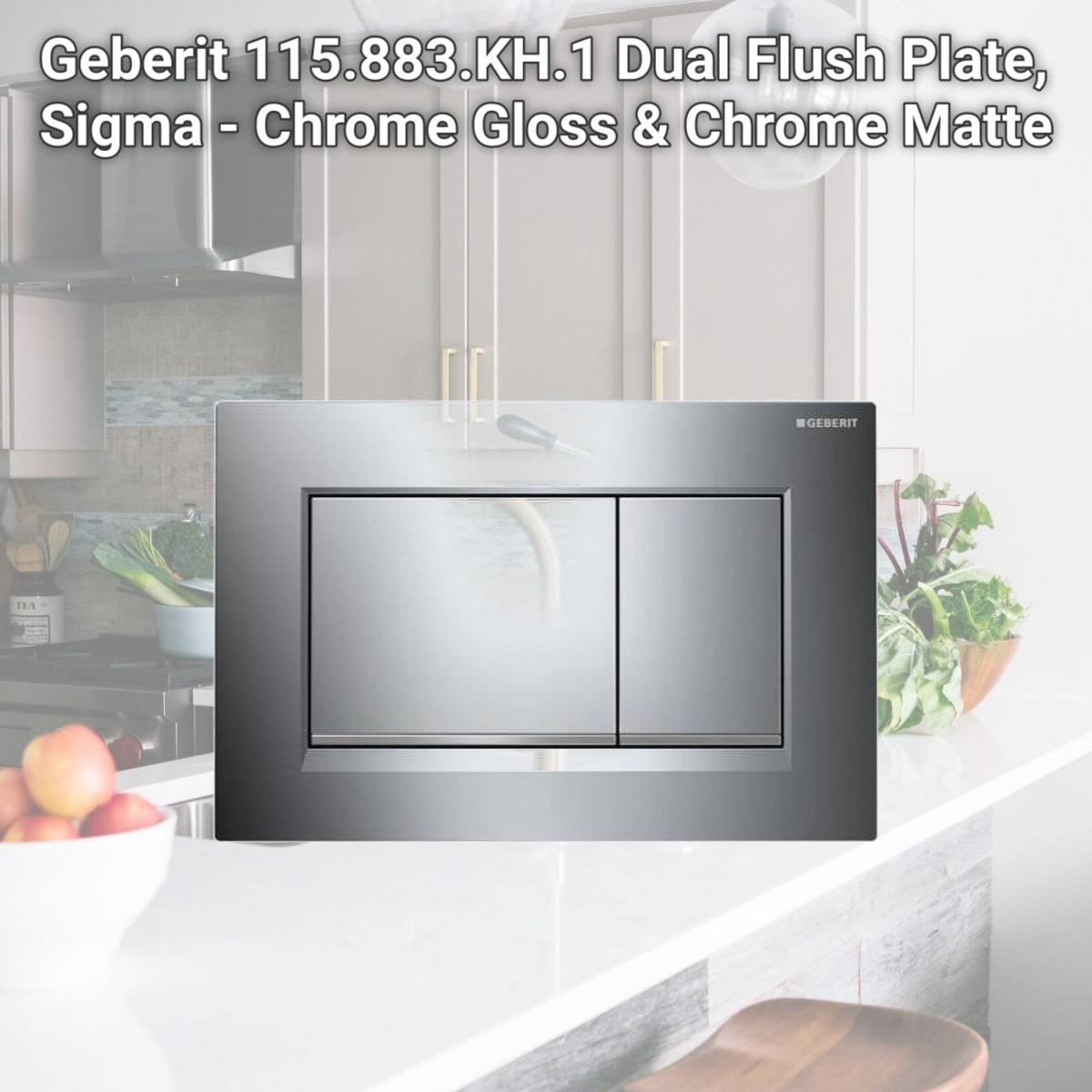 Picture of Geberit 115.883.KH.1 Dual Flush Plate, Sigma - Chrome Gloss & Chrome Matte