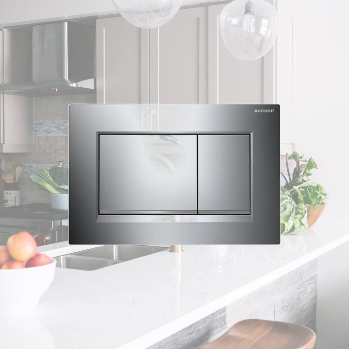 Picture of Geberit 115.883.KH.1 Dual Flush Plate, Sigma - Chrome Gloss & Chrome Matte