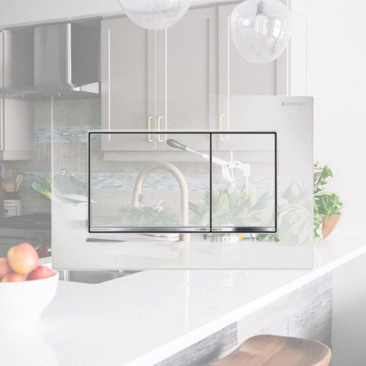Picture of Geberit 115.883.KJ.1 Dual Flush Plate, Sigma - White & Polished Chrome