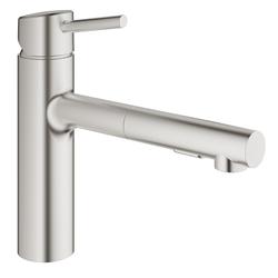 Grohe 31453dc1 Concetto Single-handle Pull-out Kitchen Faucet With Dual Spray, Supersteel