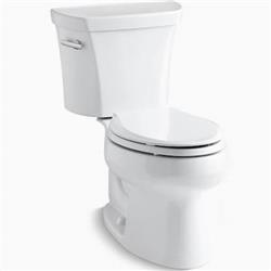K39980 Wellworth Elongated 1.28 Gpf Toilet With Class Five Flush Technology & Left Hand Trip Lever, White