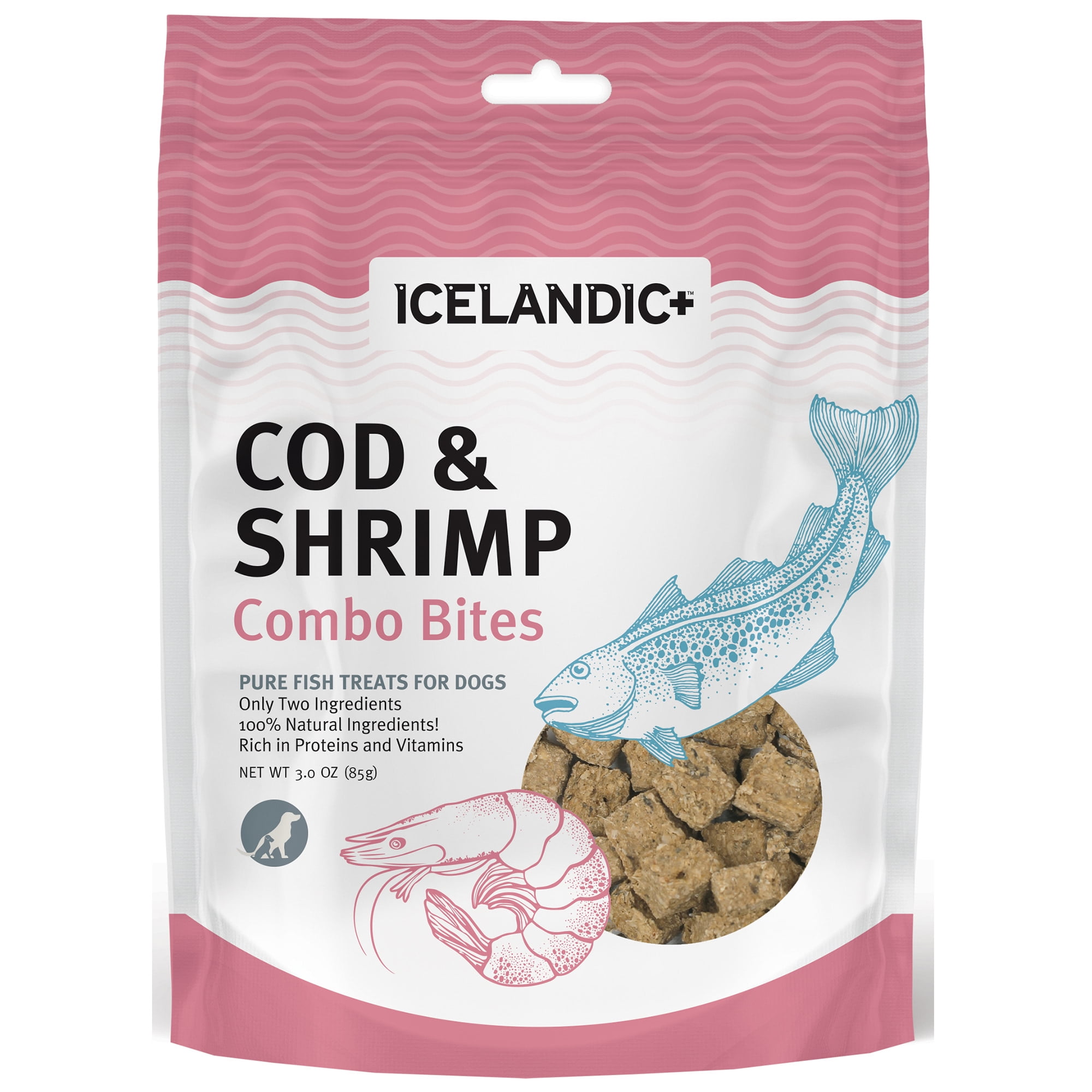 Ih82919 3.52 Oz Cod & Shrimp Combo Bites Fish Dog Treat Bag