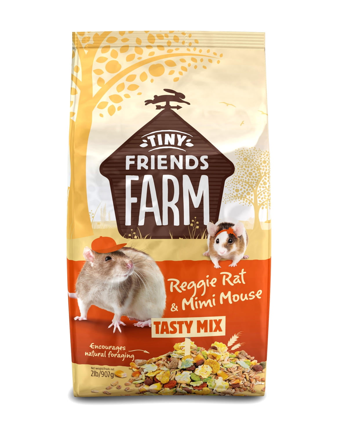 Su21170 Tiny Friends Farm Reggie Rat & Mimi Mouse Food - 2 Lbs