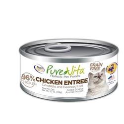 Tu97100 5.5 Oz Purevita Grain-free Chicken Canned Cat Food - Case Of 12
