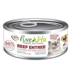 Tu97101 5.5 Oz Purevita Grain-free Beef Canned Cat Food - Case Of 12