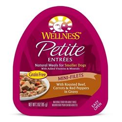 Om09082 3 Oz Wellness Petite Entrees Mini-filets Grain Free Natural Roasted Beef Recipe Wet Dog Food - Case Of 12