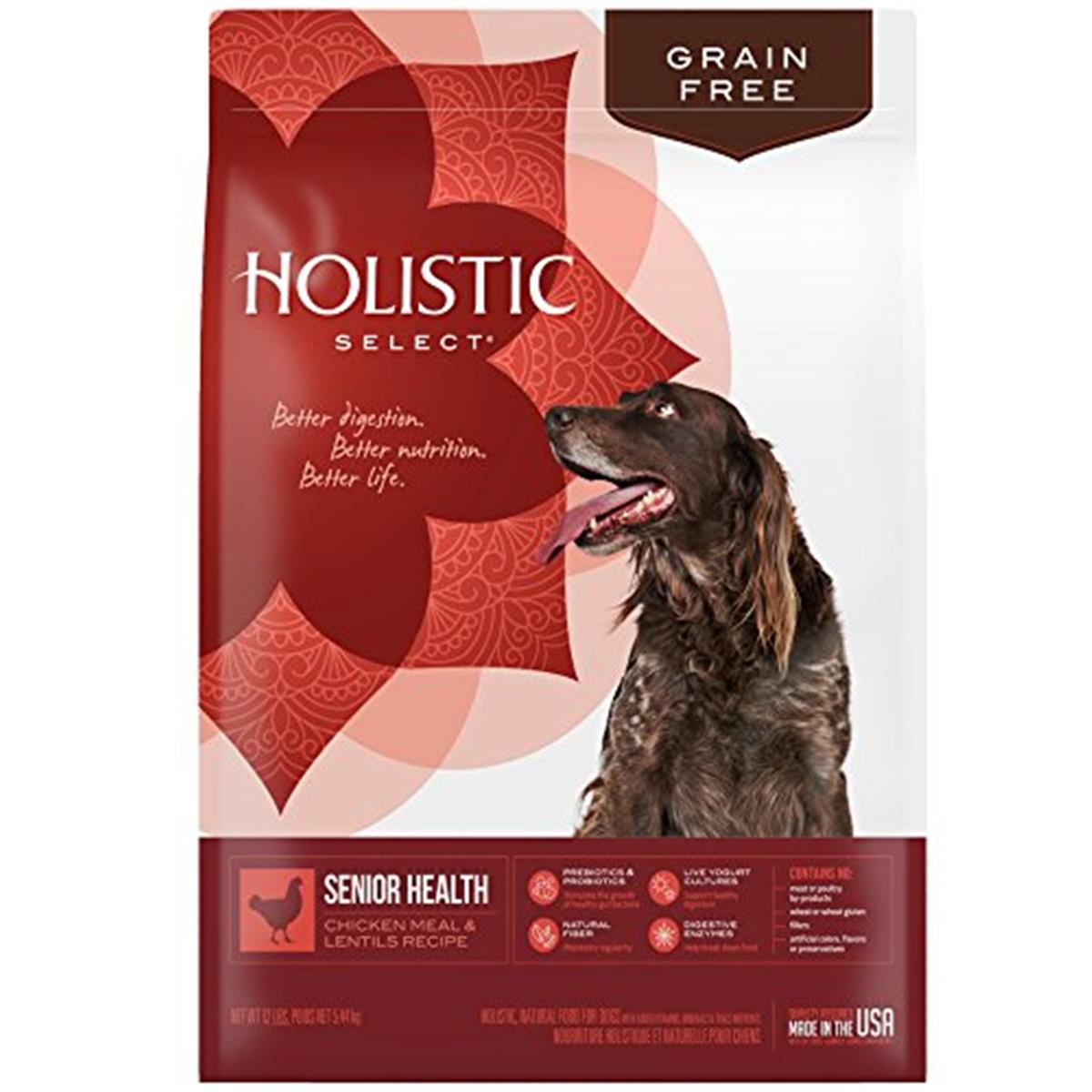 Wp31124 12 Lbs Holistic Select Senior Health Chicken Meal & Lentils Recipe Dry Dog Food