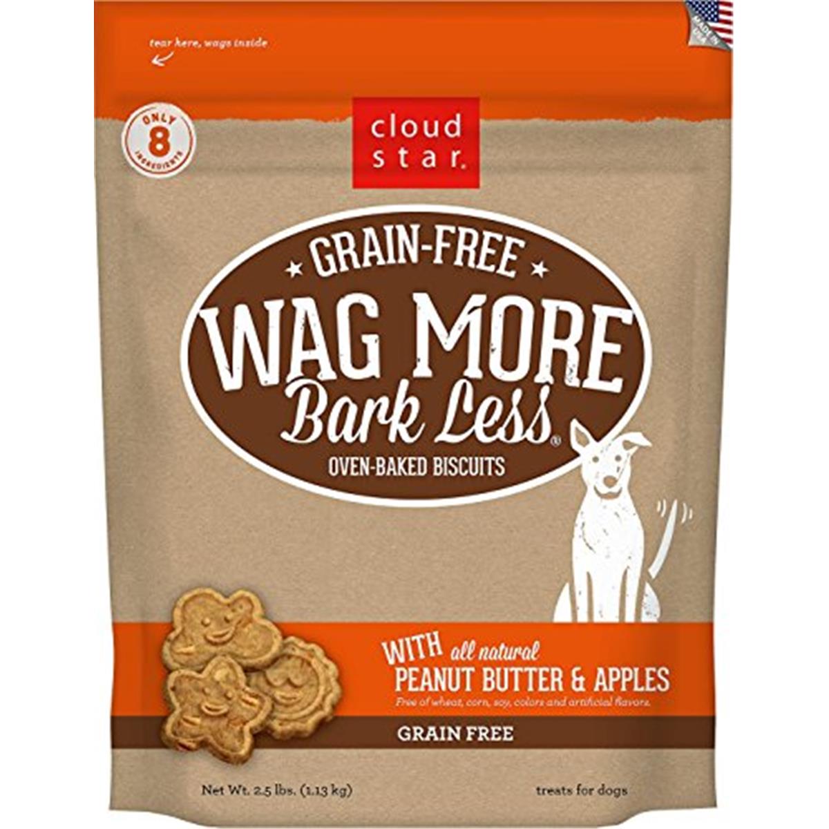Cw78504 Cloud Star Wag More Bark Less Grain Free Peanut Butter & Apples Flavor Dog Treats