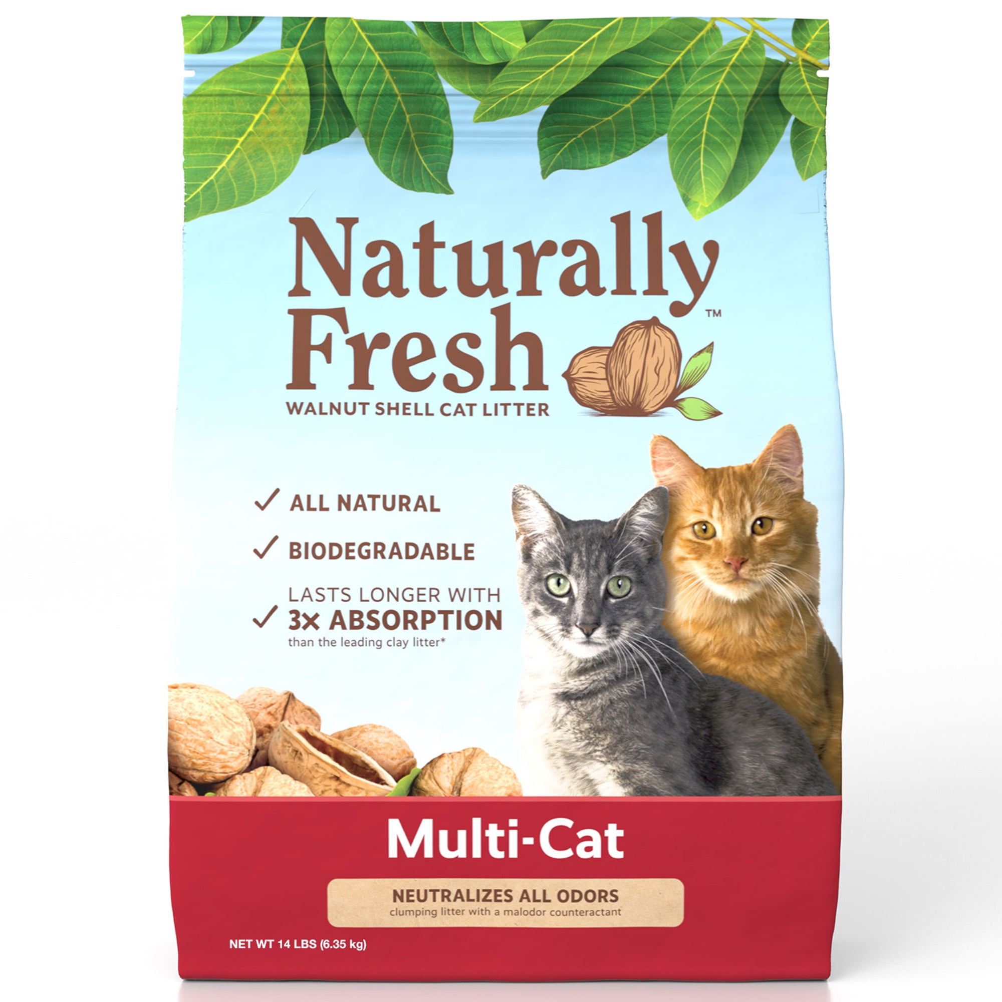 Eco-shell, Purr & Simple Es22003 14 Lbs Naturally Fresh Walnut-based Multi-cat Quick Clumping Cat Litter