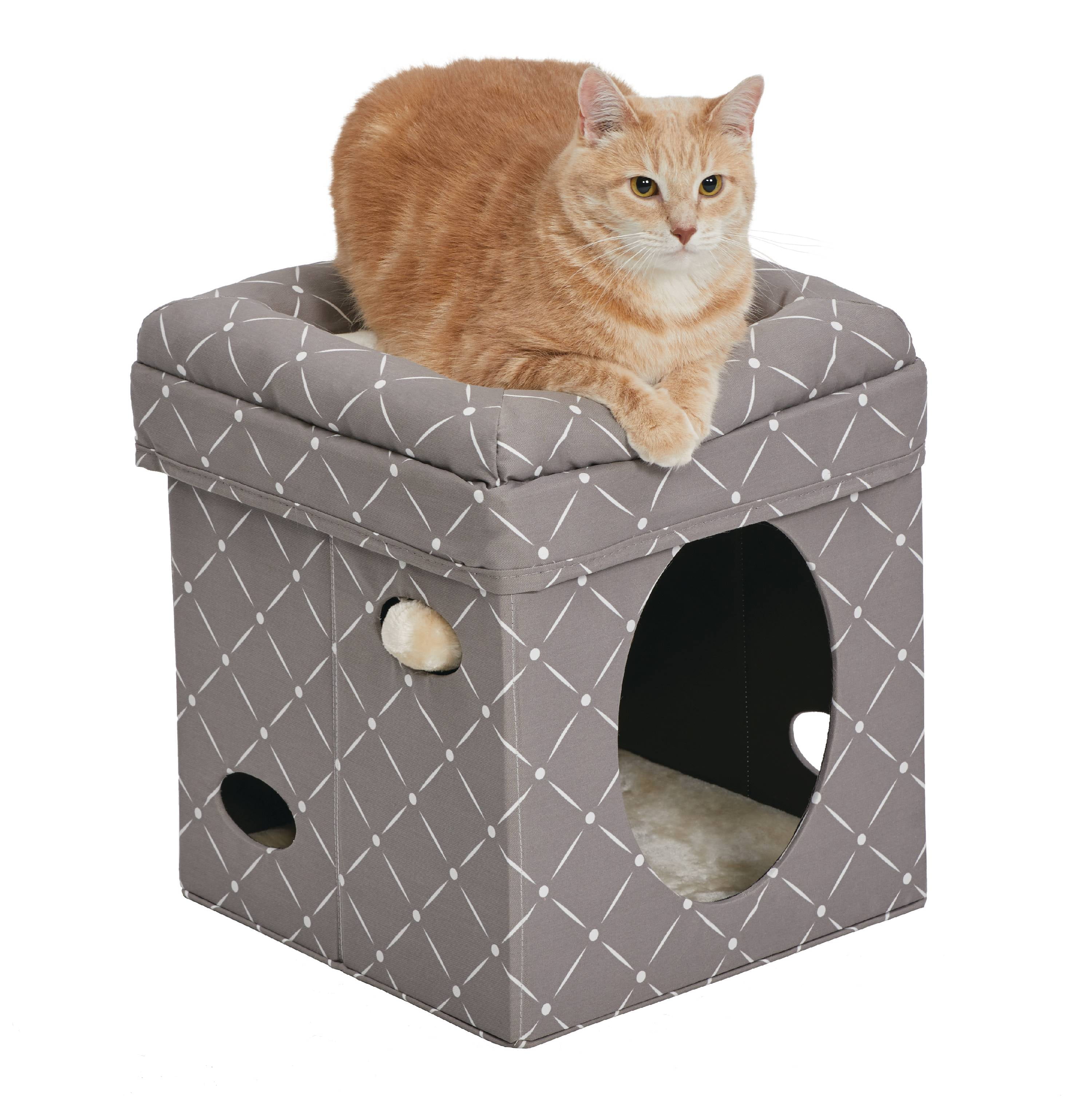 Mw02306 Curious Cube Cat Bed - Mushroom