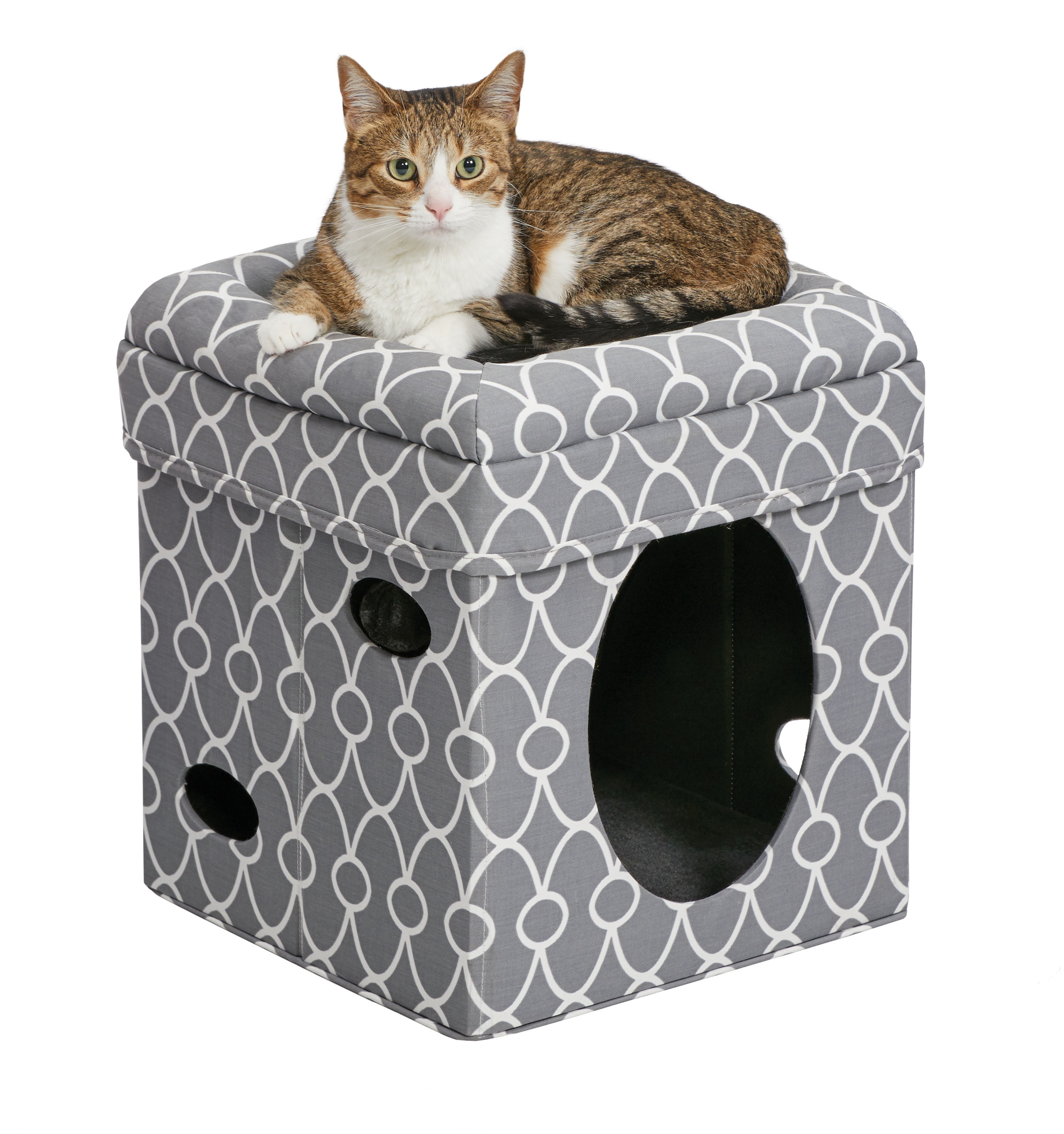 Mw02307 Curious Cube Cat Bed - Gray