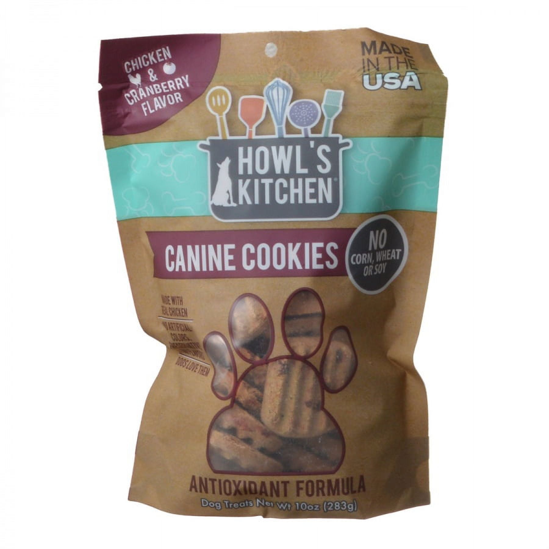Scott Pet Products Tt98718 10 Oz Howls Kitchen Canine Cookies Chicken & Cranberry Flavor Dog Treats