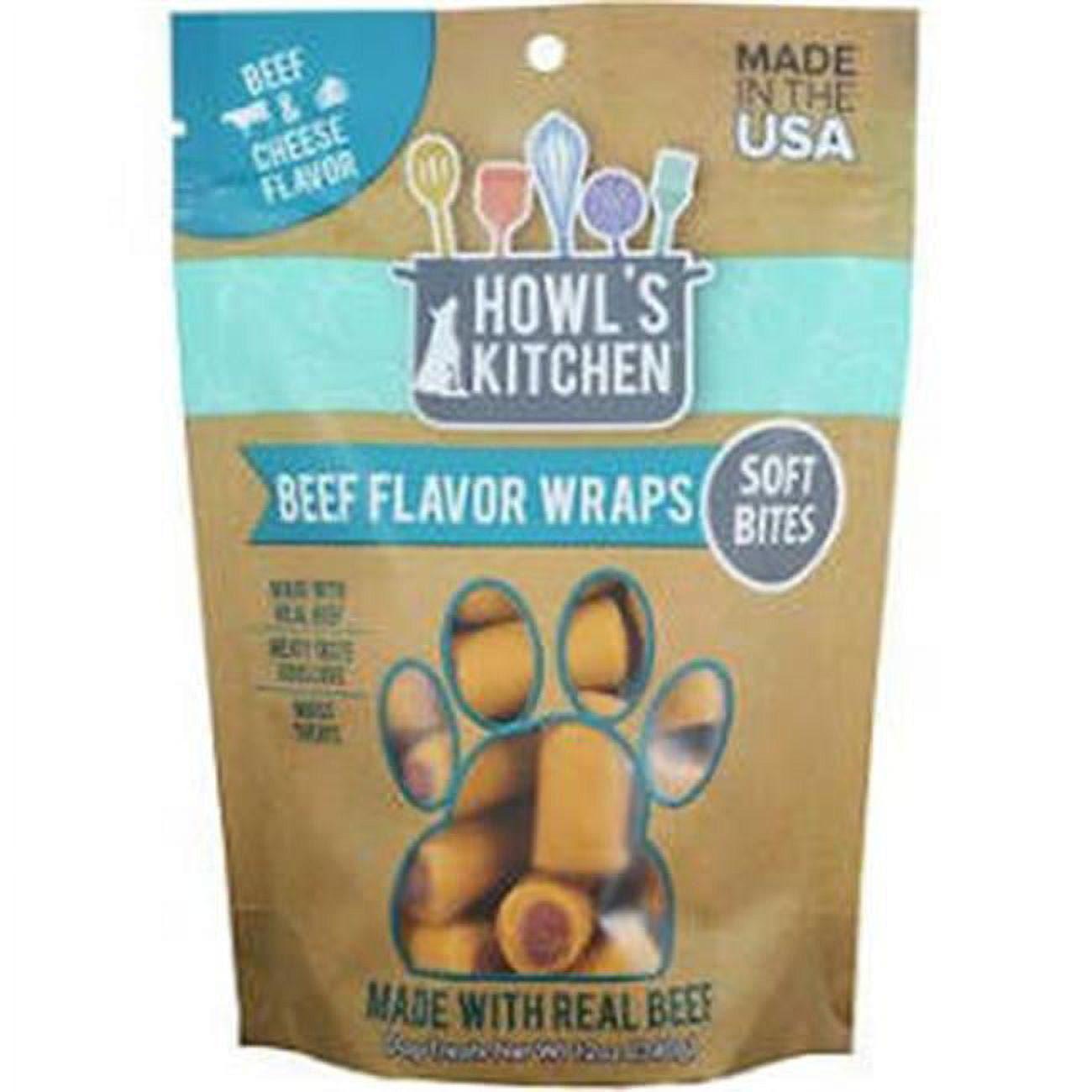 Scott Pet Products Tt98720 12 Oz Howls Kitchen Beef & Cheese Flavor Wrap Dog Treats