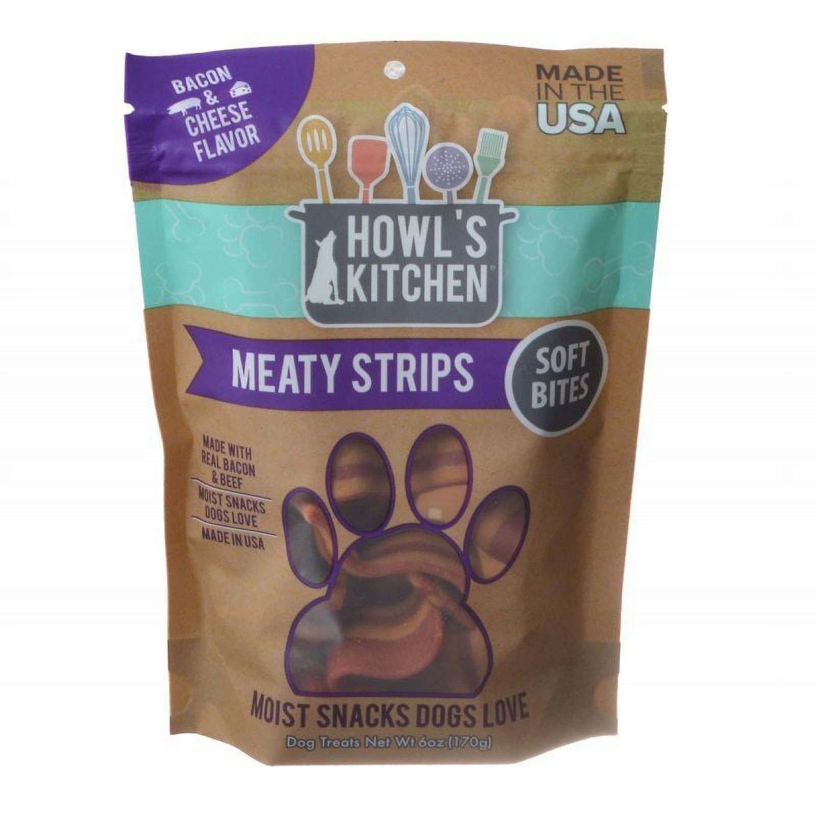 Scott Pet Products Tt98721 6 Oz Howls Kitchen Meaty Strips Bacon & Cheese Flavor Dog Treats