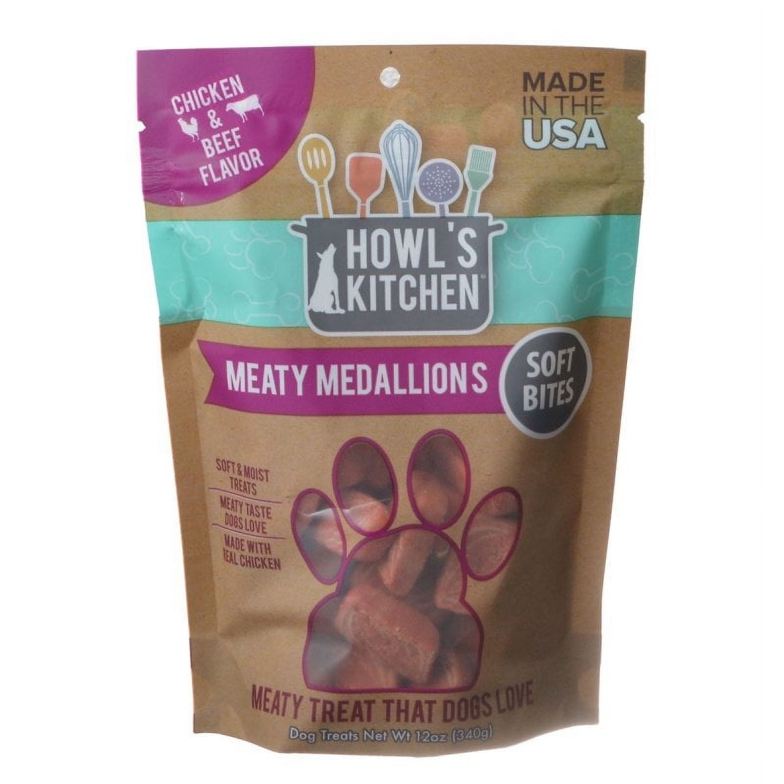 Scott Pet Products Tt98723 12 Oz Howls Kitchen Meaty Medallions Chicken & Beef Flavor Dog Treats
