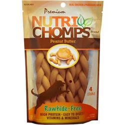 Scott Pet Products Tt98823 6 In. Chomp Peanut Butter Flavor Braid - 4 Count