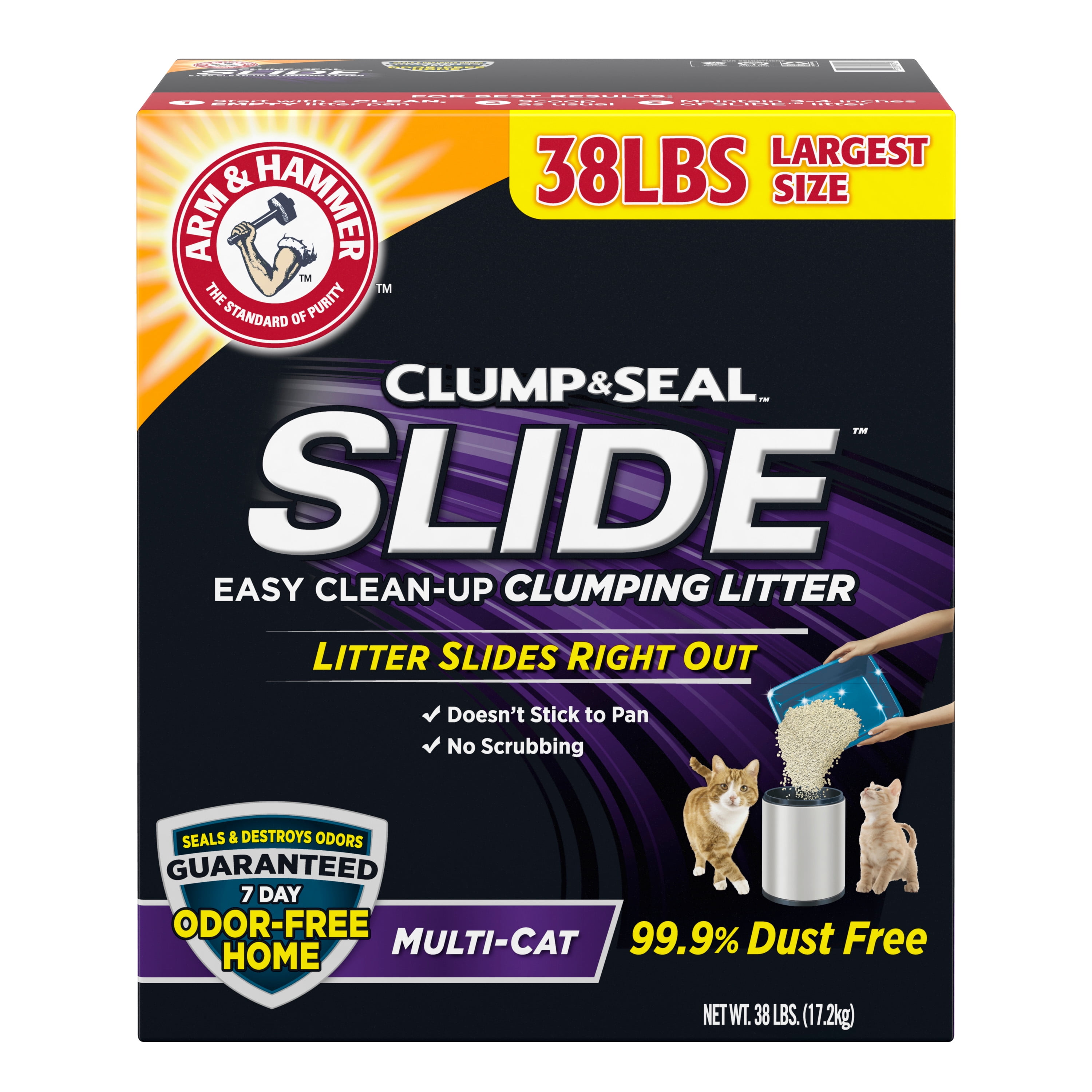 Ll97428 Arm & Hammer Slide Easy Clean-up Litter Multi-cat Food - 38 Lbs