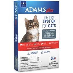 Ad00318 Under 5 Lbs Adams Plus Flea & Tick Spot On Cat - Pack Of 3
