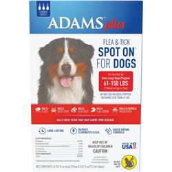 Ad02163 61-150 Lbs Adams Plus Flea & Tick Spot On Dog - Pack Of 3