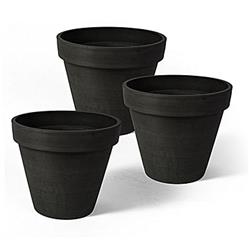18331 4 X 4.25 X 4.25 In. Round Banded Planter, Black - Pack Of 3