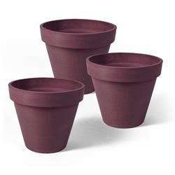 18531 4 X 4.25 X 4.25 In. Round Banded Planter, Purple - Pack Of 3