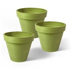 18931 4 X 4.25 X 4.25 In. Round Banded Planter, Green - Pack Of 3