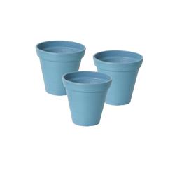 19031 4 X 4.25 X 4.25 In. Round Banded Planter, Blue - Pack Of 3