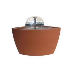 36012 35 Gal Hampton Contemporary Terra Cotta Patio & Deck Pond Water Feature Kit With Light