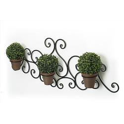 60201 Victorian Wall Art Planter With 3 Brown Planters