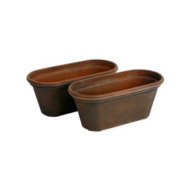 49739 15 X 6.5 X 6 In. Acerra Planter, Windowsill Windowbox Planter - Rust - Pack Of 2