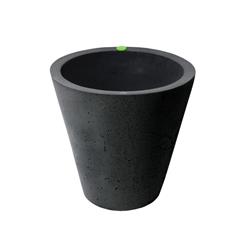 89206 16.5 In. Height By 16 In. Crete Self-watering Planter, Concrete Texture, Black