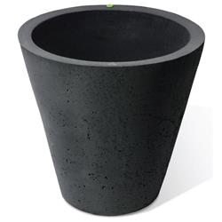 89207 20.5 In. Height By 20 In. Crete Self-watering Planter, Concrete Texture, Black