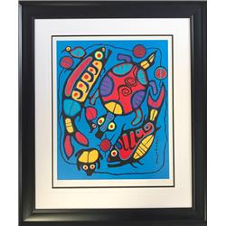 Aaapa32323 Harmony In Nature - Textured Giclee Print By Norval Morrisseau