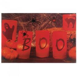 10017688 Light Up Boo Canvas Halloween Art