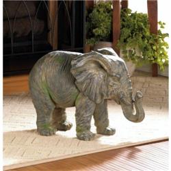 10017916 Weathered Elephant Statue Wildlife Safari Animal Iron Decor