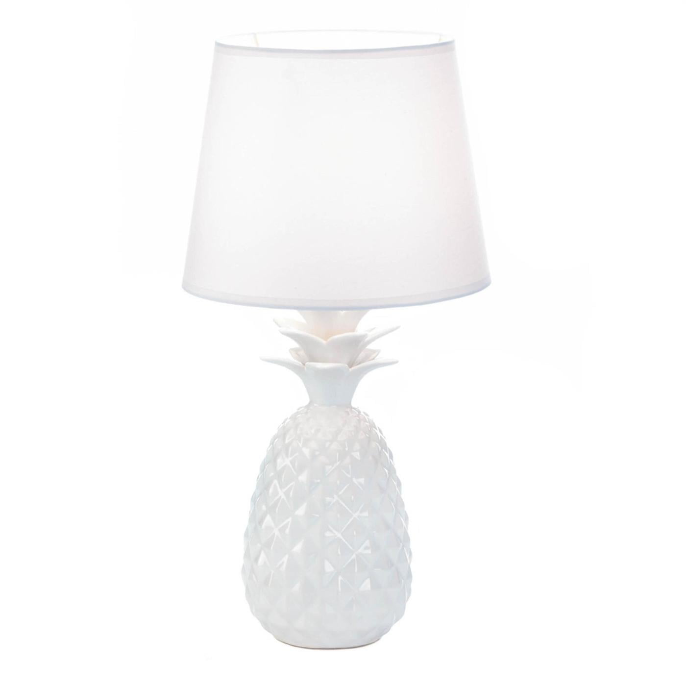 10018334 Pineapple Porcelain Table Lamp, White