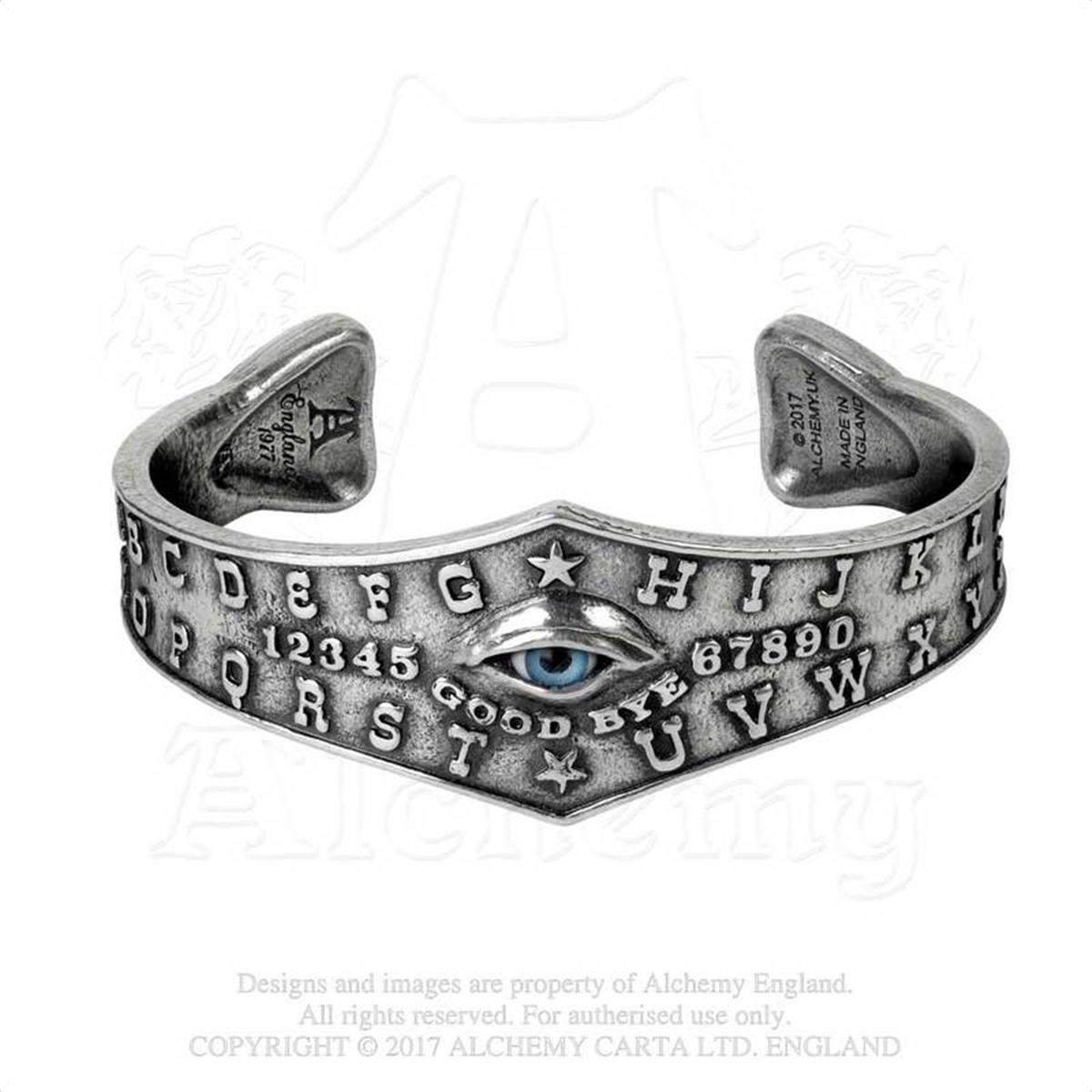 A117 Ouija Eye Bangle, Pewter & Realistic Taxidermy Eye