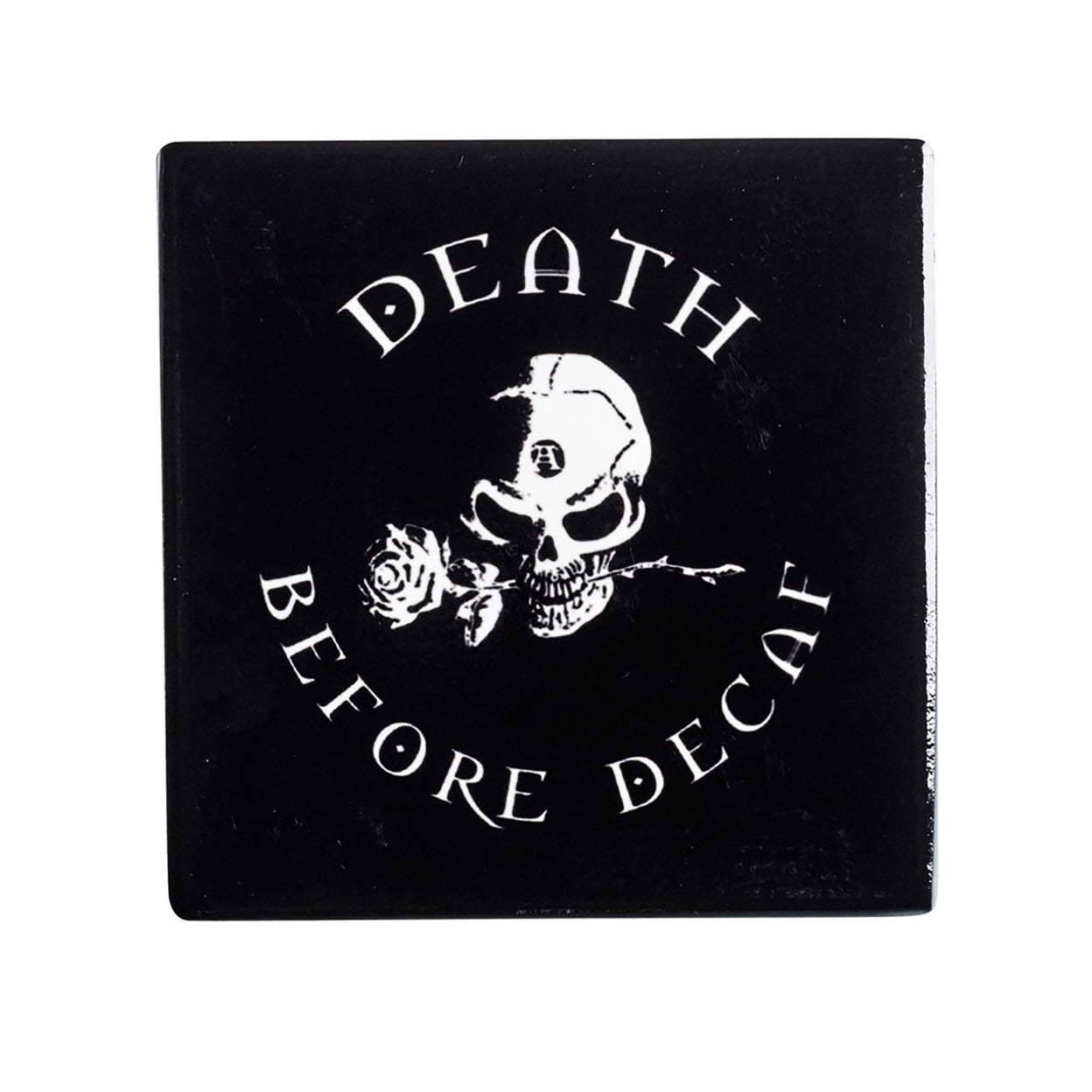 Cc7 Ceramic Death Before Decaf Individual Coaster