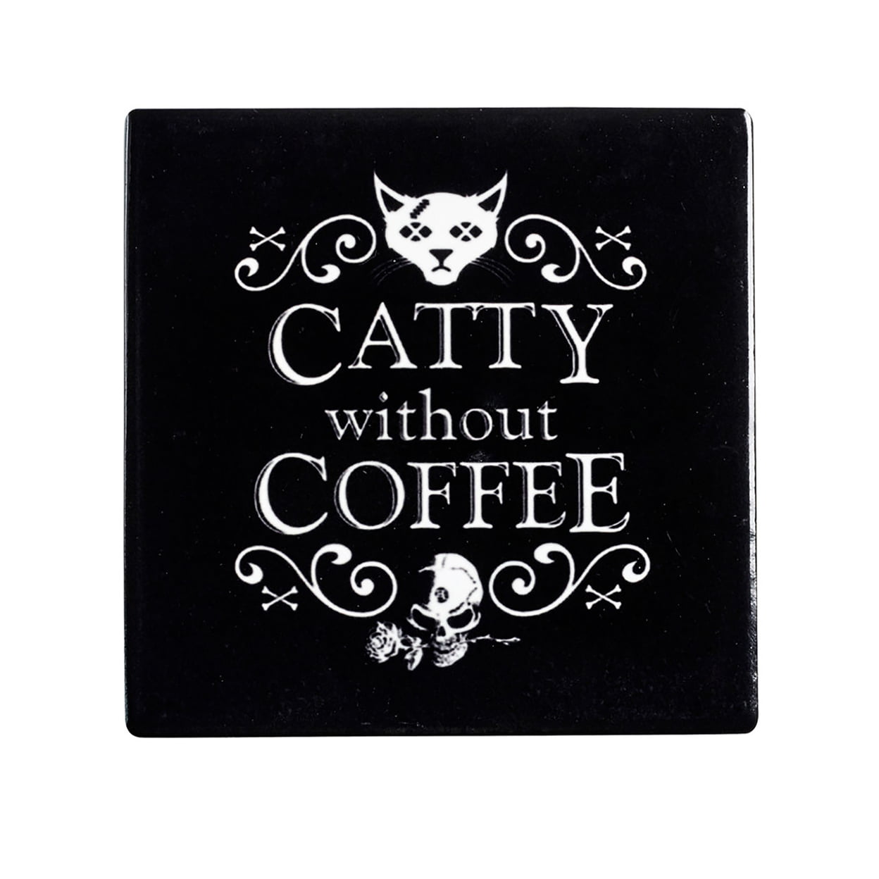 Cc8 Ceramic Catty Without Coffee Individual Coaster