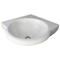 Ab104 15 In. Round Corner Wall Mounted Porcelain Bathroom Sink, White
