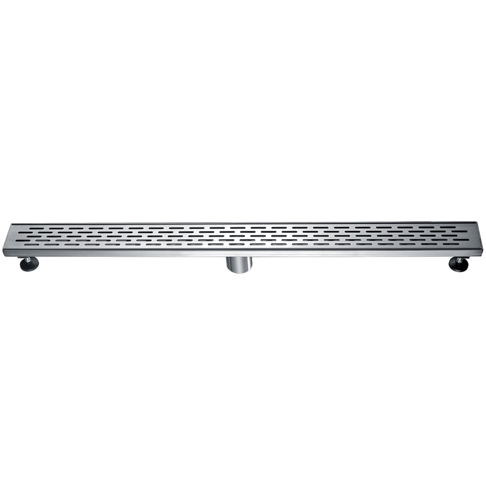 36 In. Modern Stainless Steel Linear Shower Drain With Groove Holes