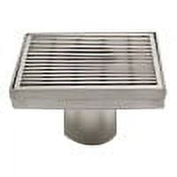5 X 5 In. Square Stainless Steel Shower Drain With Groove Lines