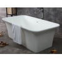 Ab9942 67 In. Rectangular Solid Surface Smooth Resin Soaking Bathtub,white