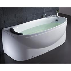 Lk1104-r White Right Drain Acrylic 6 Ft. Soaking Tub With Fixtures
