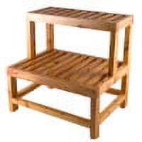 Ab4402 20 In. Double Wooden Stepping Stool Multi-purpose Accessory