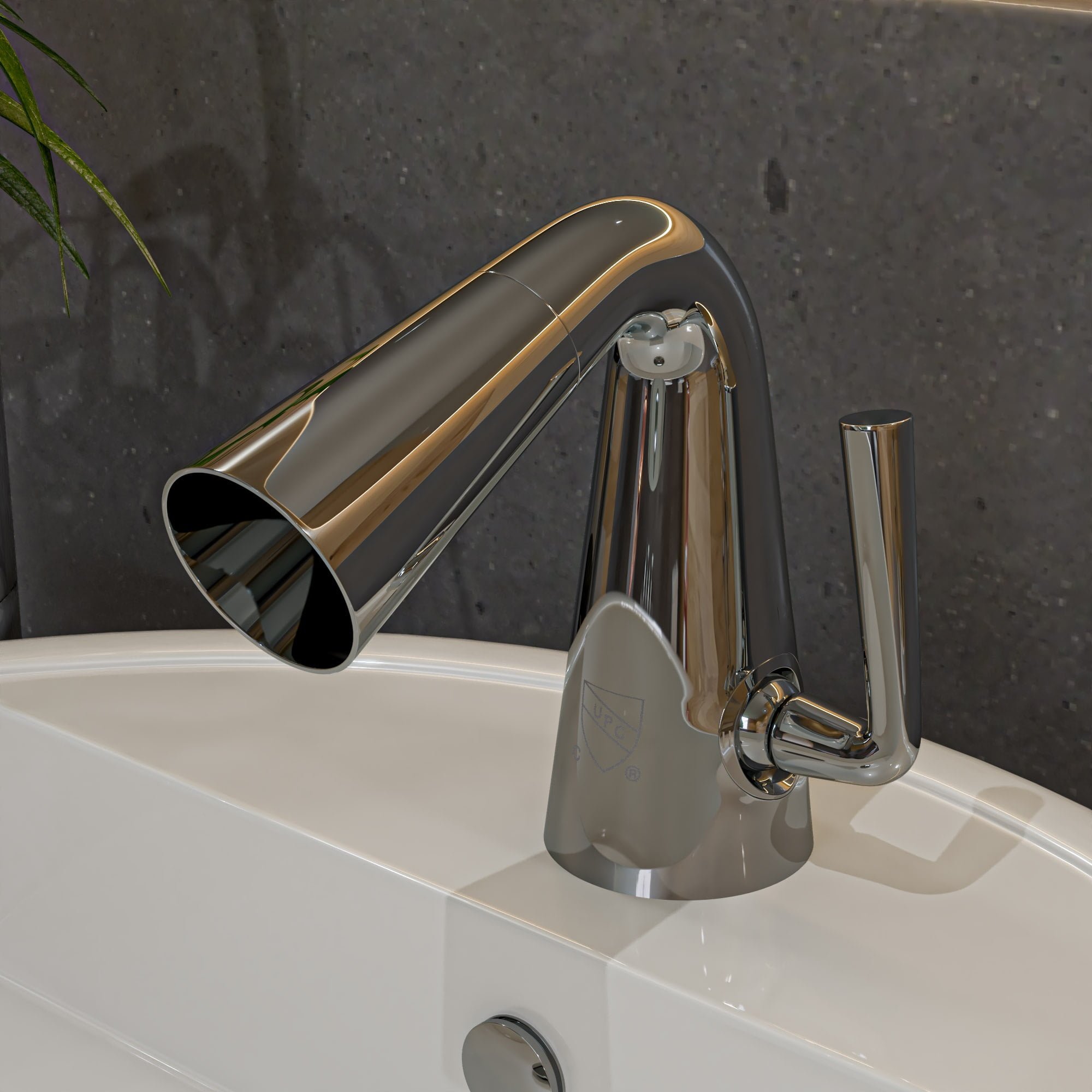 Ab1788-pc Single Hole Cone Waterfall Bathroom Faucet - Polished Chrome