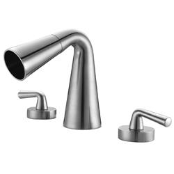 Ab1790-bn Widespread Cone Waterfall Bathroom Faucet - Brushed Nickel